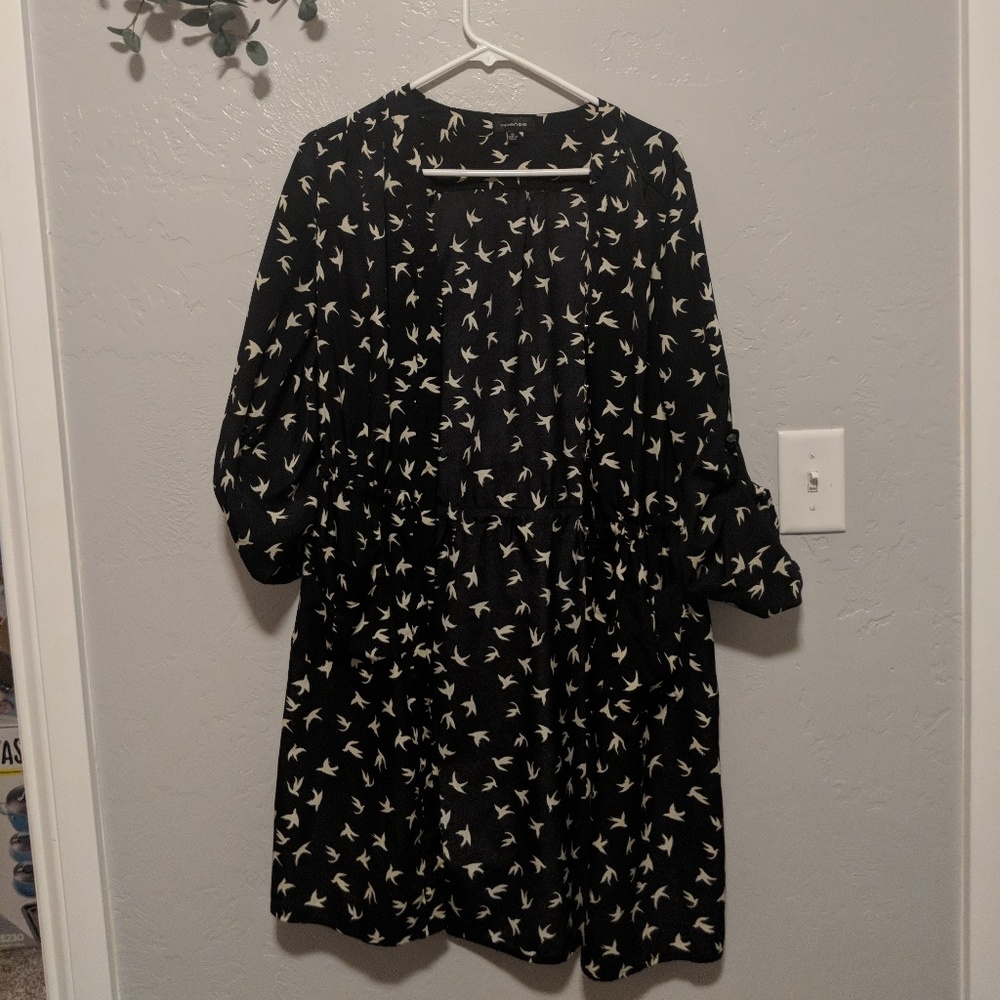 Plus sizr bird print cardigan
